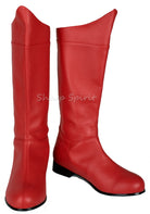 Red spider-man superhero cosplay boots comic-book inspired men’s costume footwear for themed events or comic-con conventions