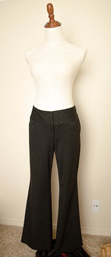 vintage express black white pinstripe flare pants career office retro women’s size 4