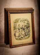 Antique Victorian wooden trinket box with mirror, handcrafted vintage decor.