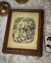 Antique Victorian Wood Trinket Jewelry Box Mirror Gold 19th Century