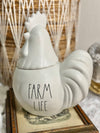 Farmhouse Farm Life Shabby Chic Chicken Rooster Cookie Jar