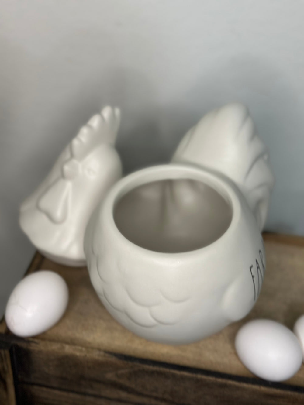 Farmhouse Farm Life Shabby Chic Chicken Rooster Cookie Jar