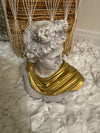 Greek Mythology Stone & Gold God Apollo Bust Art Home Decor Hollywood Regency Vintage Style Shabby Chic Statue