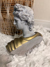 Greek Mythology Stone & Gold God Apollo Bust Art Home Decor Hollywood Regency Vintage Style Shabby Chic Statue