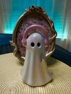 Holographic Iridescent Pink Music Ghost w Headphones