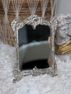Silver Tone Vanity Mirror Baroque Frame Hollywood Regency Style