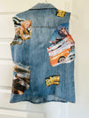 Made in Italy Brand Name Jean Button Vintage Jacket YK2 Pin Up Girl Retro