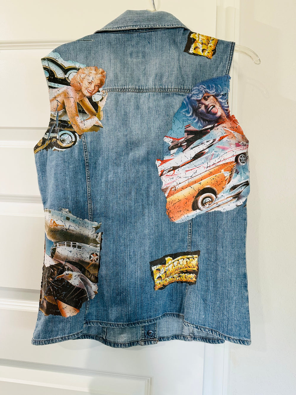 Made in Italy Brand Name Jean Button Vintage Jacket YK2 Pin Up Girl Retro