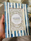 Blue & White Portofino Stripe Picture Photo Frame 4x6  Bone Made Chic Vintage Style Home Decor