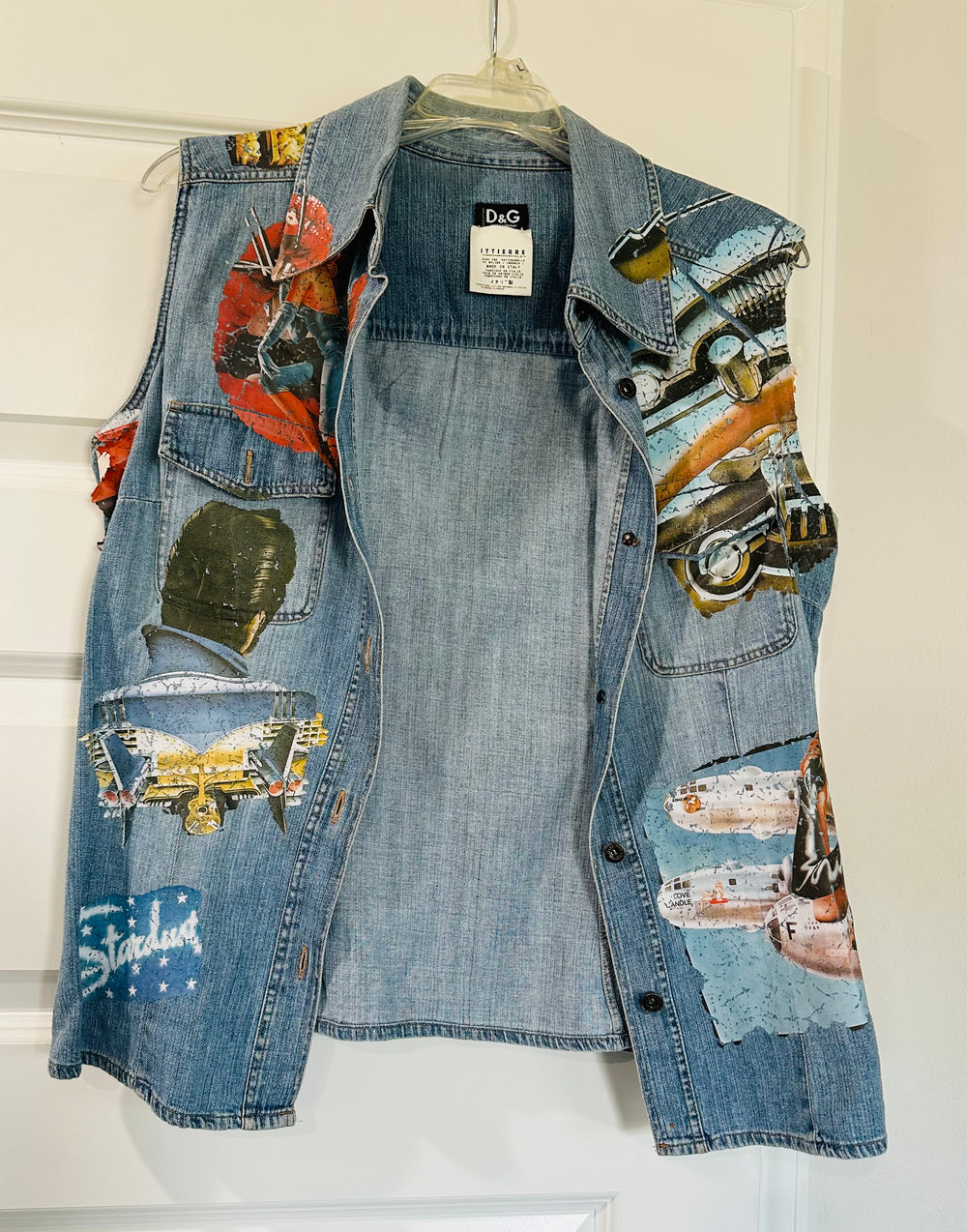 Made in Italy Brand Name Jean Button Vintage Jacket YK2 Pin Up Girl Retro
