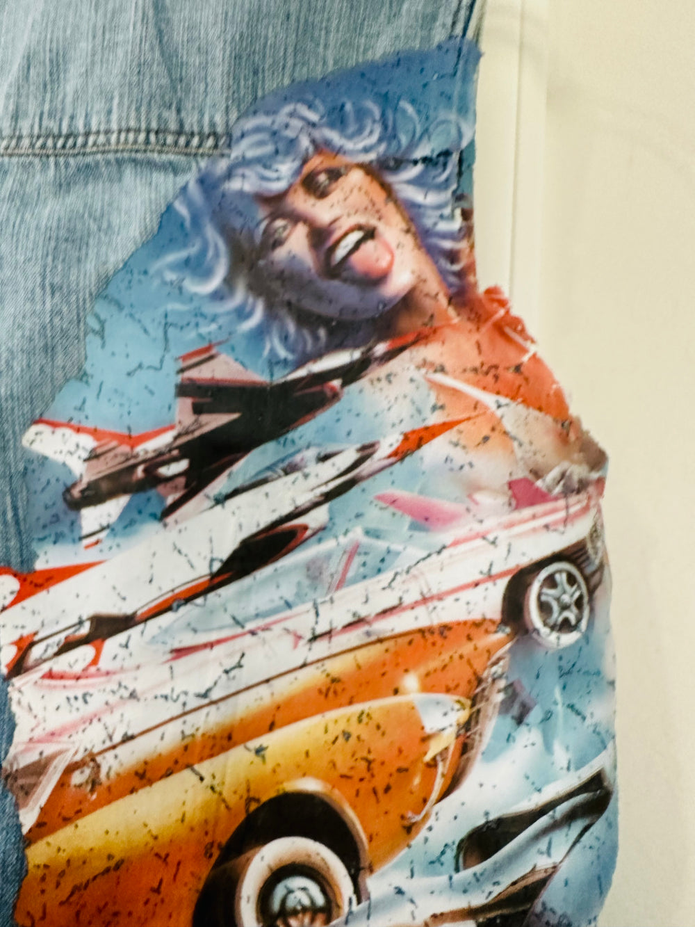 Made in Italy Brand Name Jean Button Vintage Jacket YK2 Pin Up Girl Retro