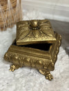 Hollywood Regency Rococo Vintage Style Trinket Jewelry Antique Gold Tome Box