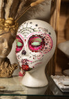 Handmade - OOAK - Mannequin Foam Head - Rhinestone - Dia De Los Muertos - Home Decor - Zombie - House Warming Gift