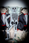 Giant 5 Feet Life Size Sequin Skeleton Skull Plush Toy Body Pillow Home Decor