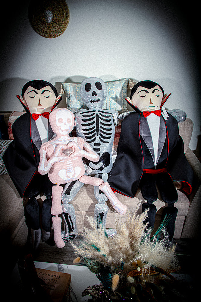 Giant 5 Feet Life Size Sequin Skeleton Skull Plush Toy Body Pillow Home Decor