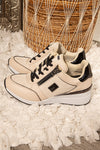 Tan and Black DKNY Kai Wedge Platform Athletic Sneaker Style Womens 11