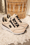 Tan and Black DKNY Kai Wedge Platform Athletic Sneaker Style Womens 11