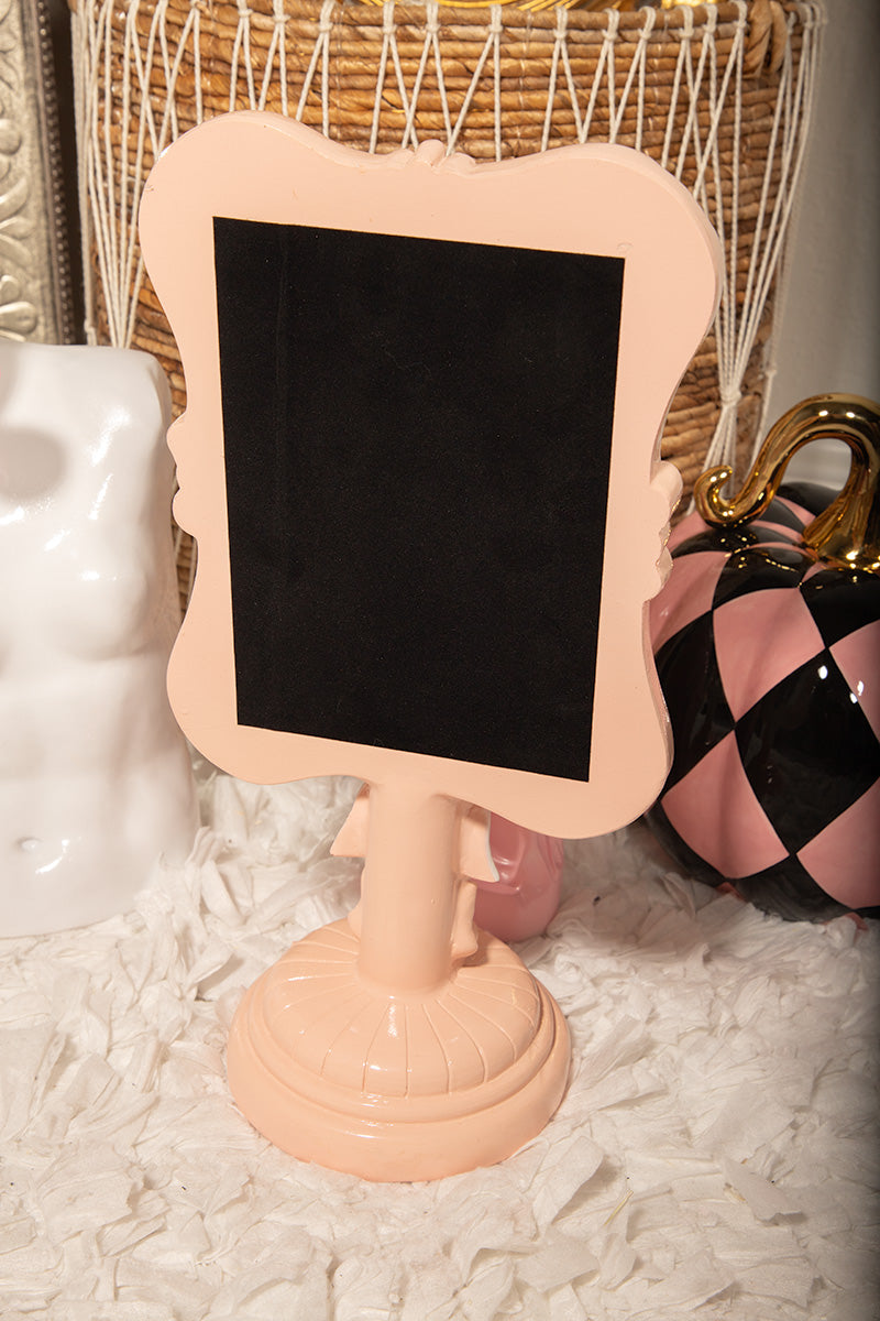 Pink Shabby Chic Vanity Tabletop Mirror w Large Bow