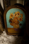 Antique Gold Tone Framed Oil Painting Reproduction of Sunflowers by Vincent Van Gogh