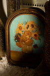 Antique Gold Tone Framed Oil Painting Reproduction of Sunflowers by Vincent Van Gogh