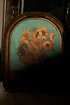Antique Gold Tone Framed Oil Painting Reproduction of Sunflowers by Vincent Van Gogh