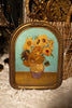 Antique Gold Tone Framed Oil Painting Reproduction of Sunflowers by Vincent Van Gogh