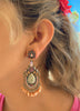 Antique Style Pink Victorian Chandelier Drop Earrings w/ Rhinestones & Beads