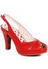 4 Ruched Peep Toe Sling Back