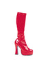 5 Heel Stretch Knee Boots. W/Inner Zipper.