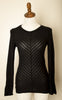 Black Long Sleeve Fitted Gothic Top Size Medium
