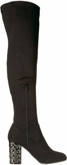 Carlos Santana gothic rave boots with metallic heels high wide calf futuristic women’s fashion
