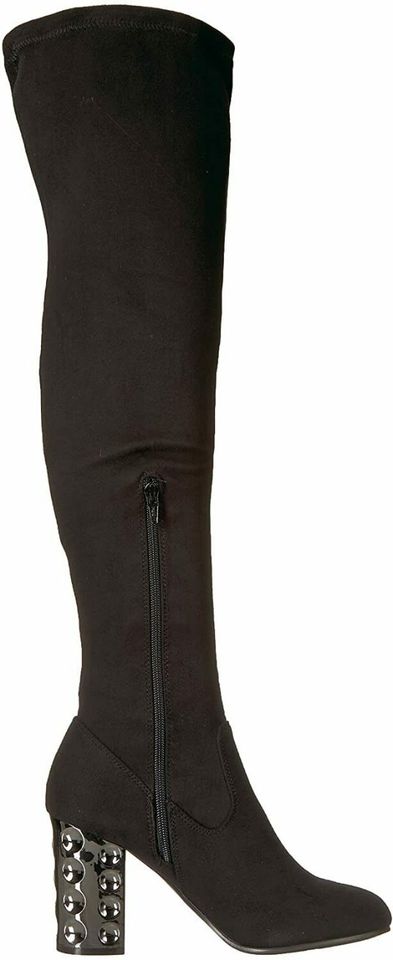 Carlos Santana gothic rave boots with metallic heels high wide calf futuristic women’s fashion
