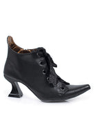 black victorian witch shoes with curved heel for halloween costume