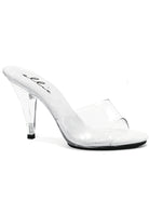 clear platform mules with 5 inch heel for pinup showtime or stage fashion