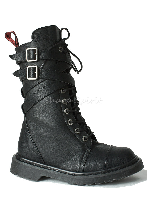Criss Cross Mid-Calf Boots