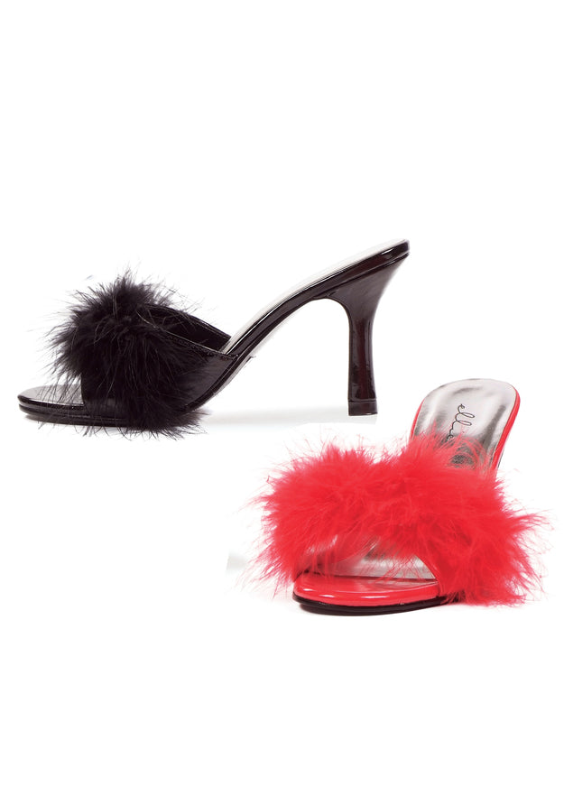 black feather marabou heels with open toe 3 inch heel for showgirl costume