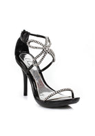 black rhinestone strappy heels for showgirl barbie or pageant queen costume