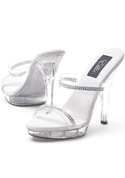 rhinestone platform sandals with 5 inch heel and clear straps for pageant or cabaret looks