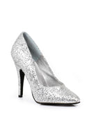 silver glitter high heel pumps for fairy tale or disco halloween costume